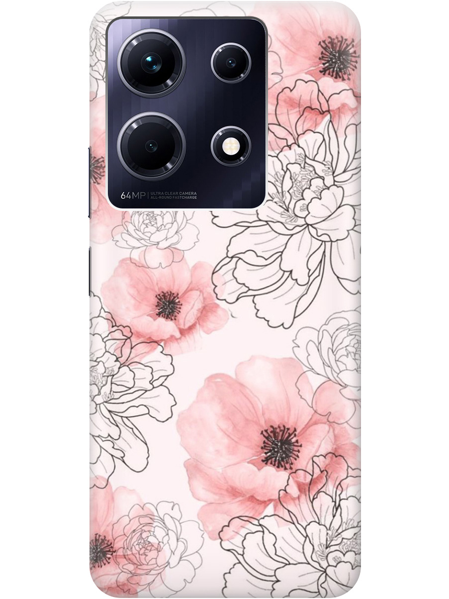 

Силиконовый чехол на Infinix Note 30 с рисунком "Нежно розовые цветы" прозрачный, Розовый, 20000061