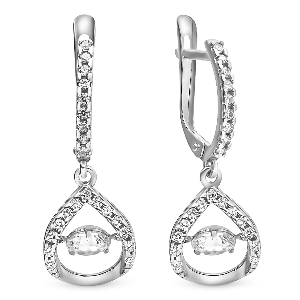 

Серьги из серебра с фианитом 585Gold 703004257, 703004257