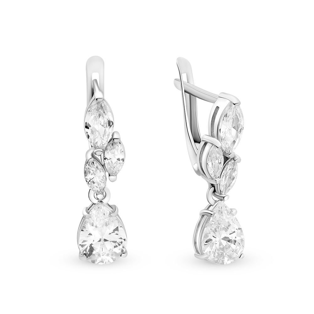 

Серьги подвески из серебра 585Gold 702006128, фианит/фианит, 702006128