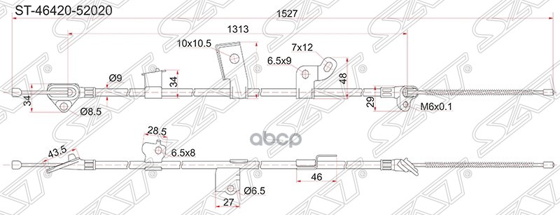 

Трос Ручника Ty Vitz/Platz, Ncp1#/Scp1#,-Rh (Барабан) Sat арт. ST-46420-52020