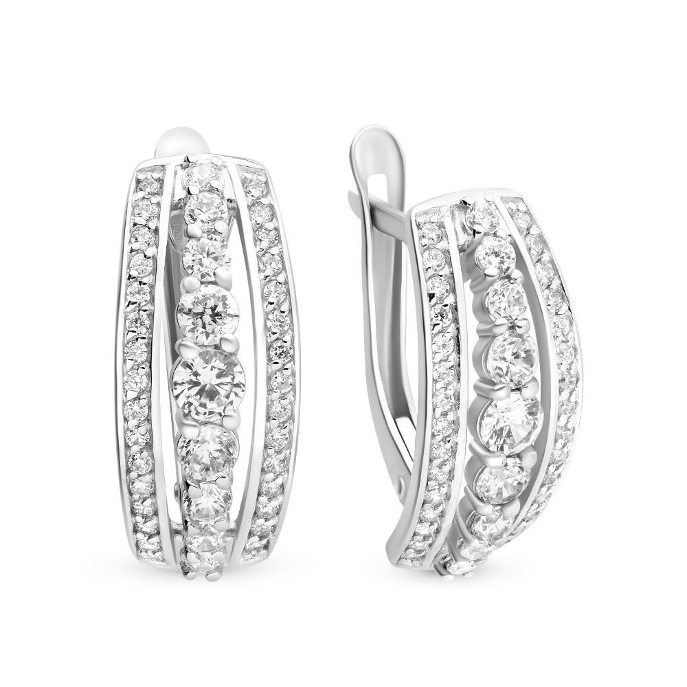 

Серьги из серебра 585Gold 702006322, фианит/фианит, 702006322