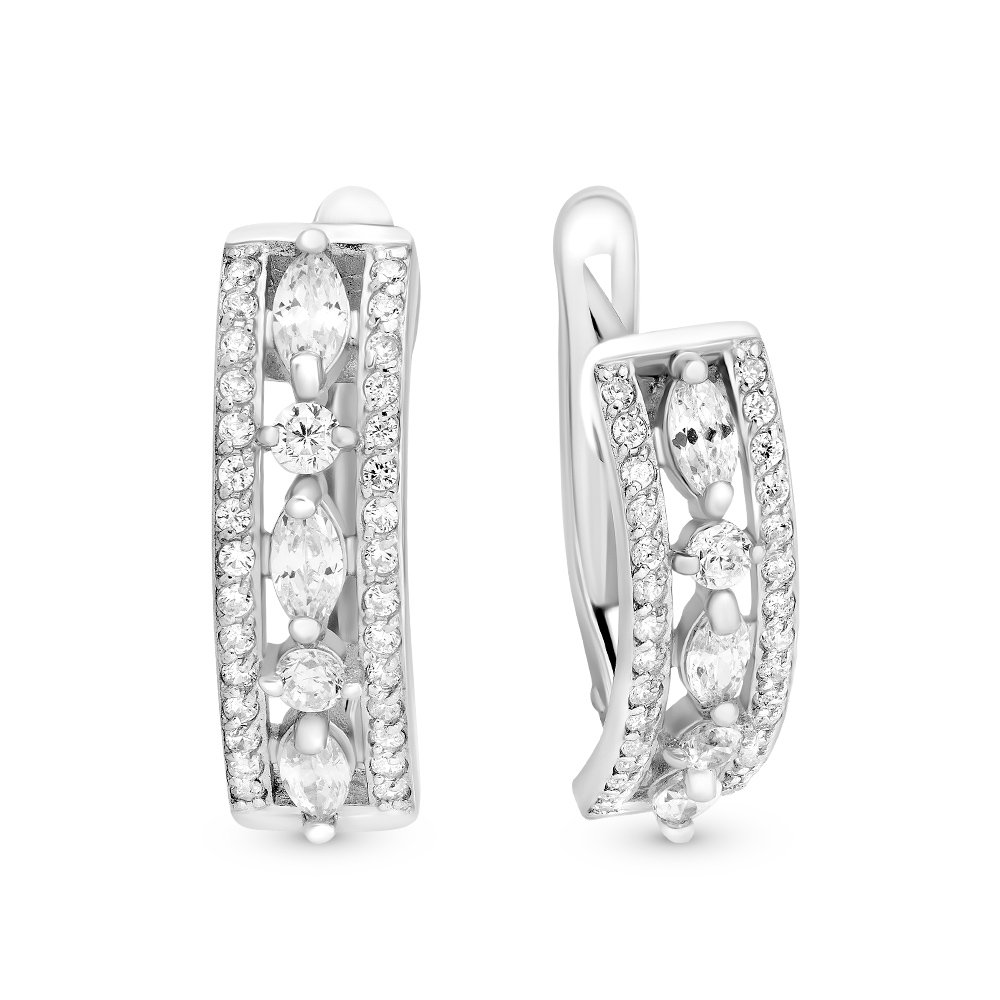

Серьги из серебра 585Gold 702006323, фианит/фианит, 702006323