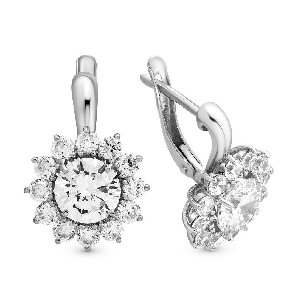 

Серьги из серебра 585Gold 702006232, фианит/фианит, 702006232