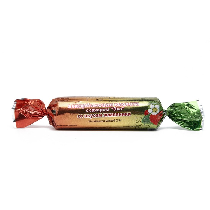 

Аскорбиновая кислота со вкусом земляники Экотекс таблетки 10 шт. по 2,9 г x 2 шт.