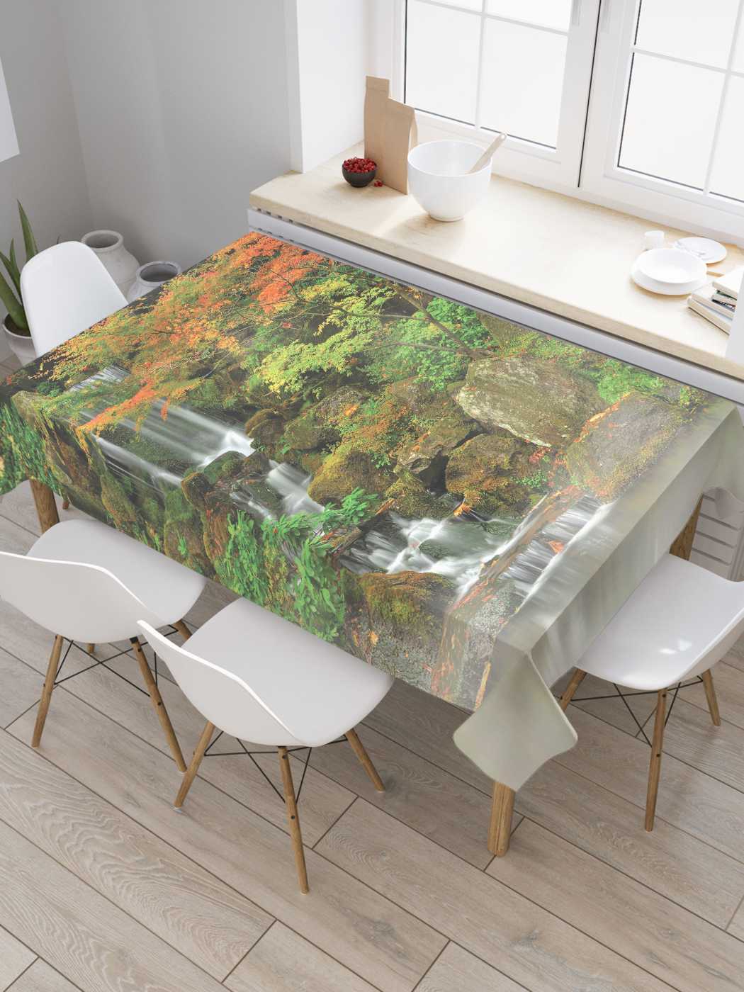 

Скатерть прямоугольная JoyArty "Плавный водопад" из сатена, 180x145 см, Плавный водопад