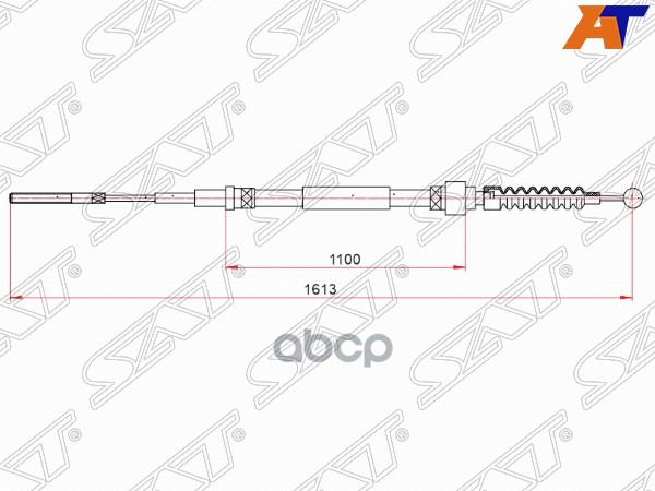 SAT ST-52-0029 Трос ручного тормоза VOLKSWAGEN GOLF III 1H1/1H5/1E7/VENTO 1H2 91-97 1шт