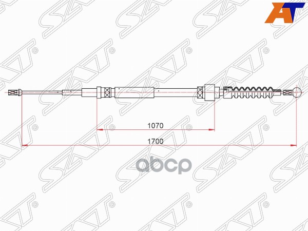 Трос Ручного Тормоза Skoda Octavia I (A4) 96-10/Audi A3 I (8l) 96-03 Sat арт. ST-52-0034