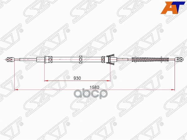 Трос Ручного Тормоза Volkswagen Polo Iv 01-09/Skoda Fabia Ii 07-14 Sat арт. ST-52-0035