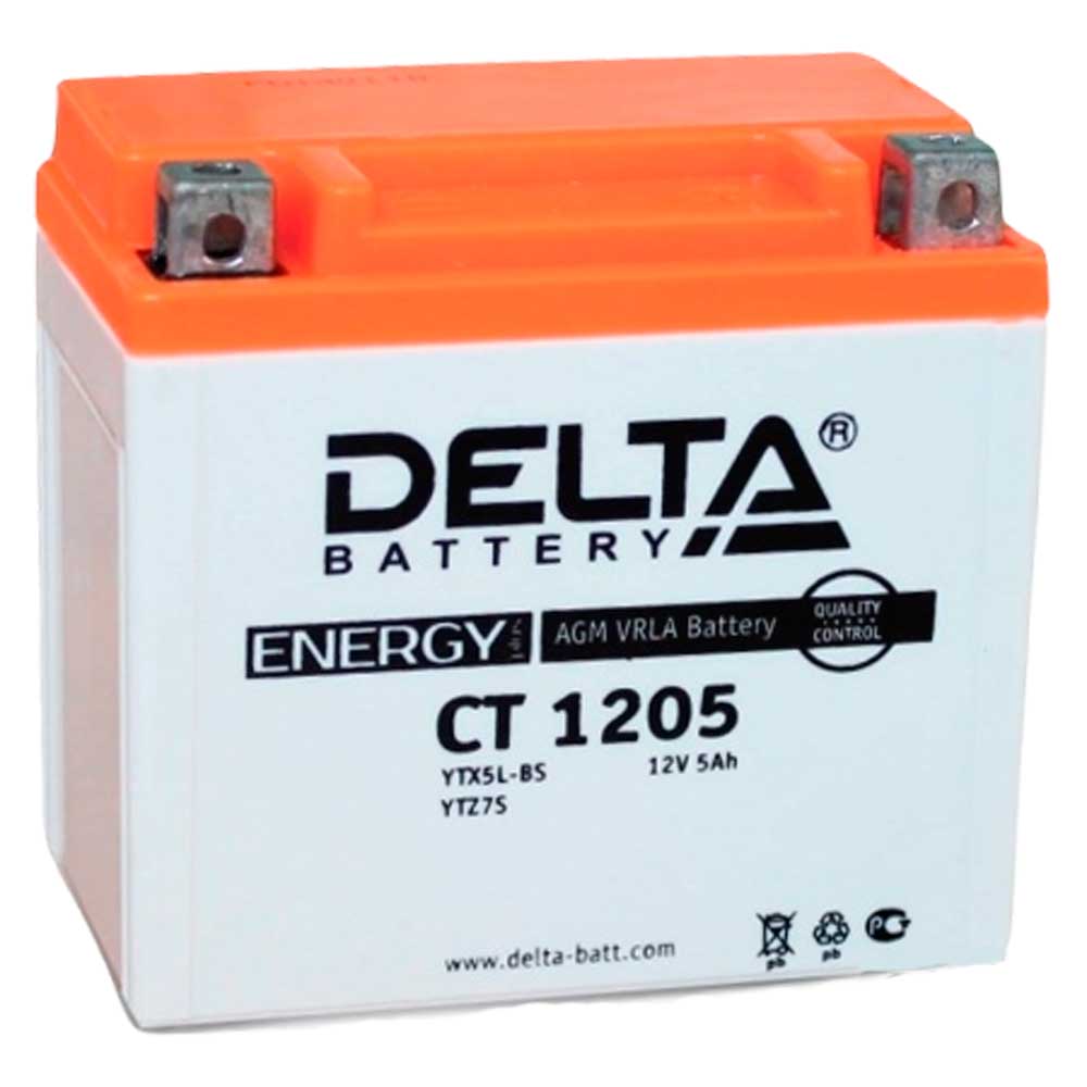 Аккумулятор DELTA Battery AGM 5 А/ч обратная R+ 114x70x106 EN80 А  CT 1205