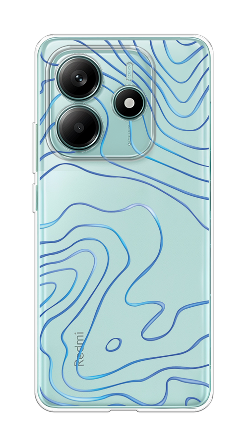 

Чехол на Xiaomi Redmi Note 14 4G "Blue lines", Прозрачный;синий, 324150-1