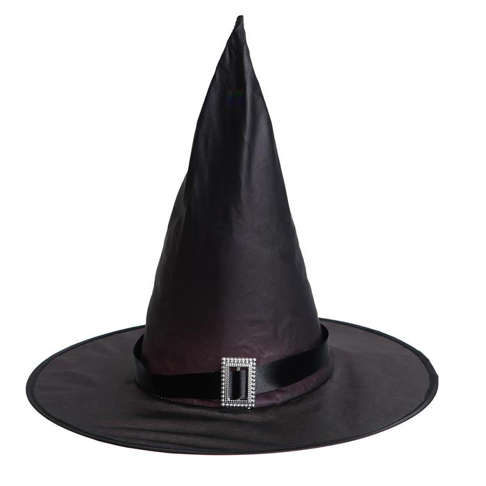 Карнавальная шляпа Колдунья с диодами, чёрный
