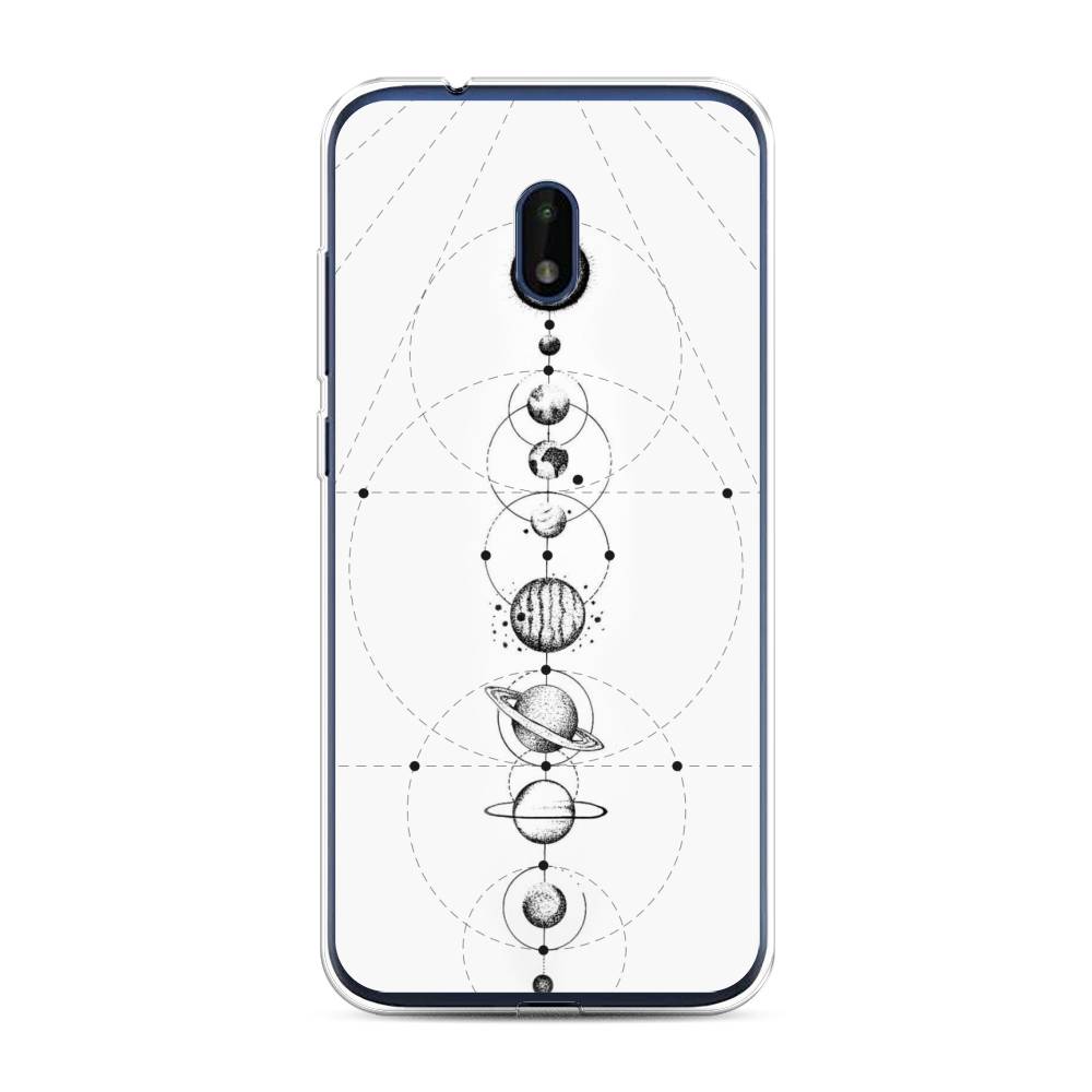 

Чехол на Nokia C1 Plus "Парад планет", Серый, 124650-2