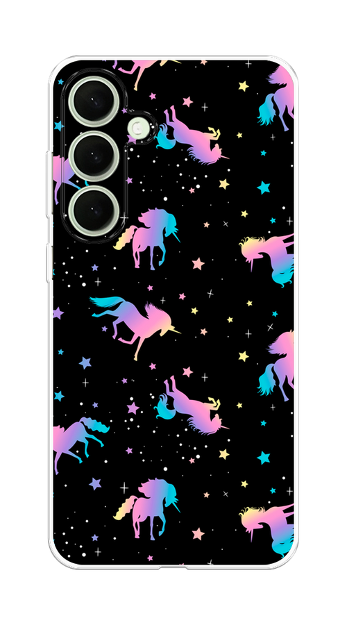 

Чехол на Samsung Galaxy S25 Plus Единороги градиент, Черный;розовый;голубой, 2110450-1
