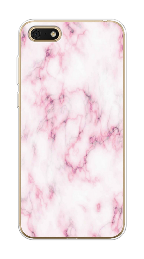 

Чехол на Huawei Y5 Prime 2018/Y5 2018 "Мрамор с розовым", Белый;розовый, 66350-1