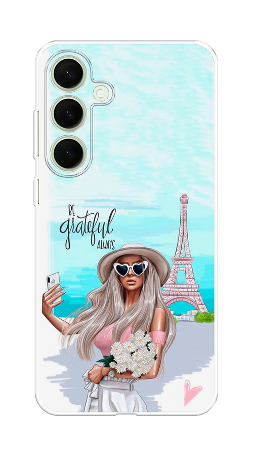 

Чехол на Samsung Galaxy S25 Plus Селфи Париж, Голубой;бежевый, 2110450-1