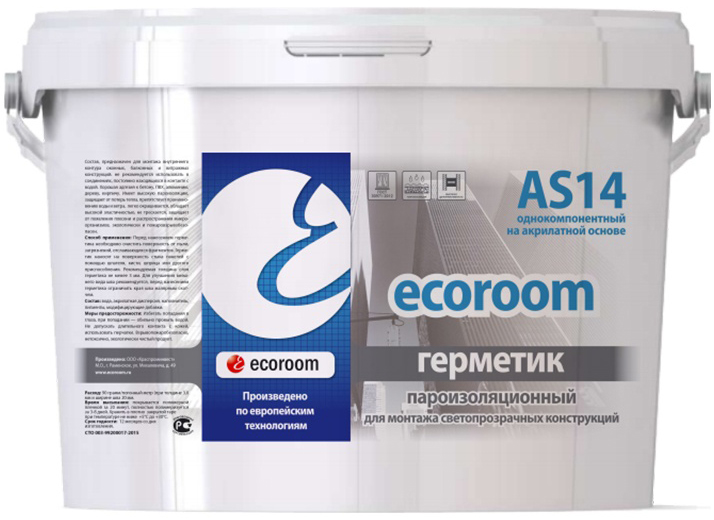 ECOROOM AS-14 герметик акриловый пароизоляционный белый 7кг 2225₽