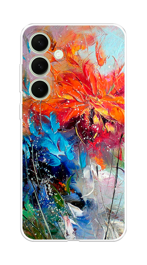 

Чехол на Samsung Galaxy S25 Plus Абстрактные цветы, Оранжевый;синий, 2110450-1