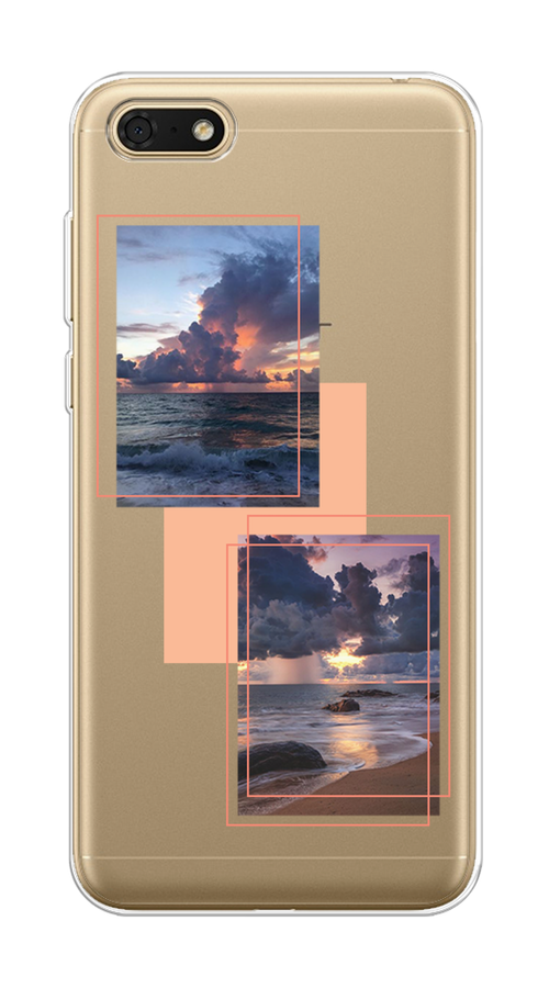 

Чехол на Huawei Y5 Prime 2018/Y5 2018 "Sky collage", Розовый;прозрачный;синий, 66350-1