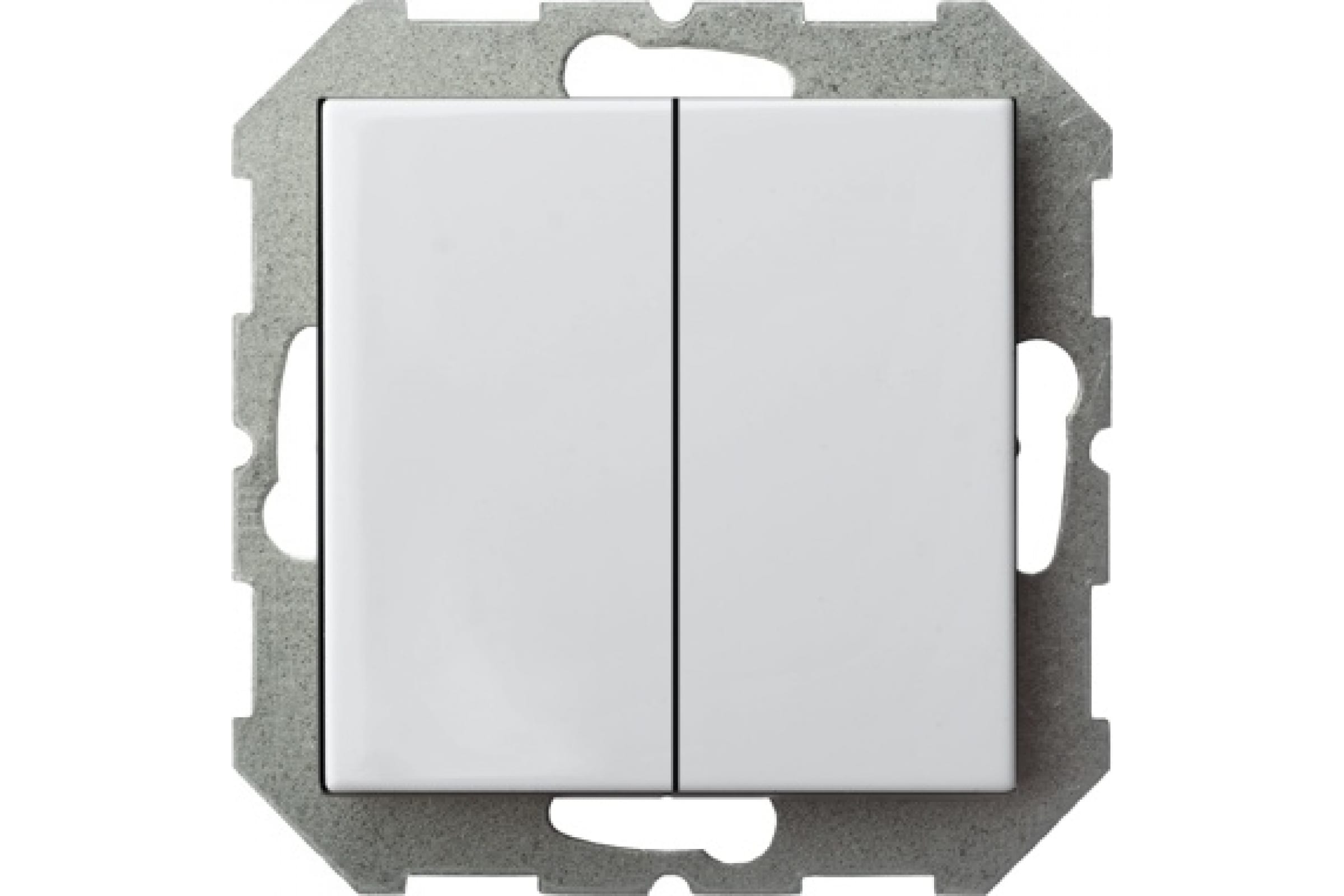 LIREGUS Выключатель двухклавишный Эпсилон IJ5 10-003-01 E/B белый без рамки 28-003