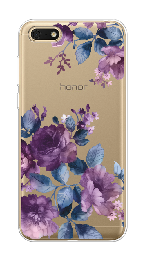 

Чехол на Huawei Y5 Prime 2018/Y5 2018 "Purple Blossoms", Синий;фиолетовый, 66350-1