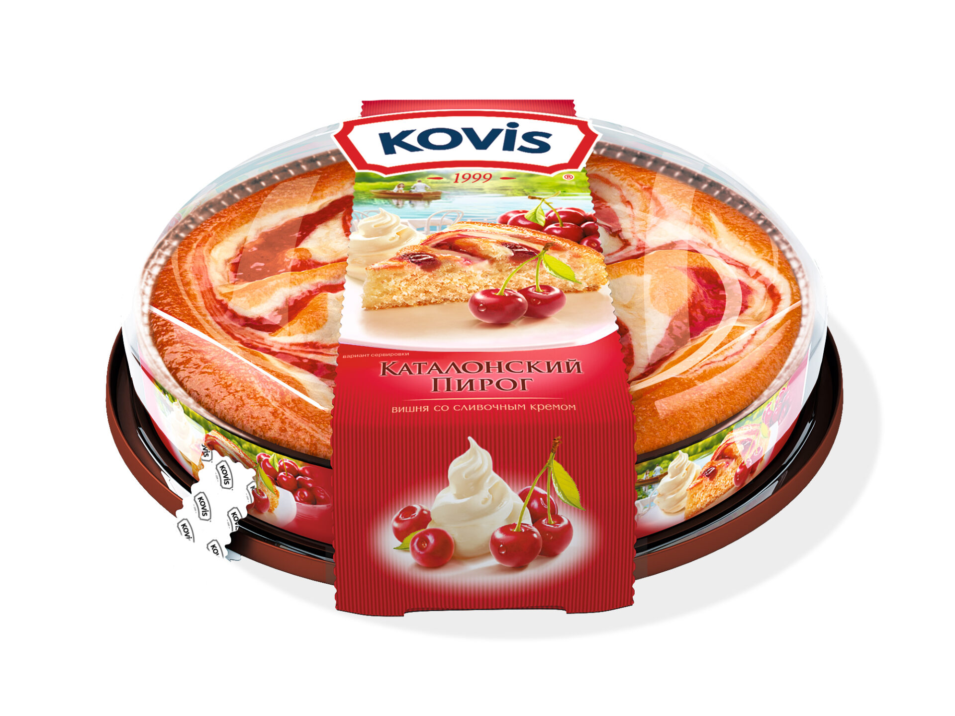 

Пирог Kovis Каталонский пирог Вишня со сливочным кремом 400 г