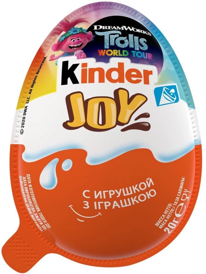 

Шоколадное яйцо Kinder Joy Тролли с игрушкой 20 г