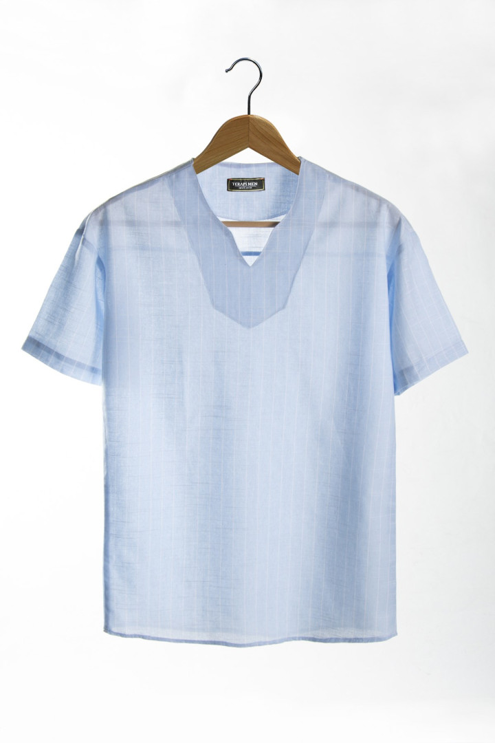 

Рубашка мужская Terapi Men 26178 голубая 2XL (доставка из-за рубежа), 26178
