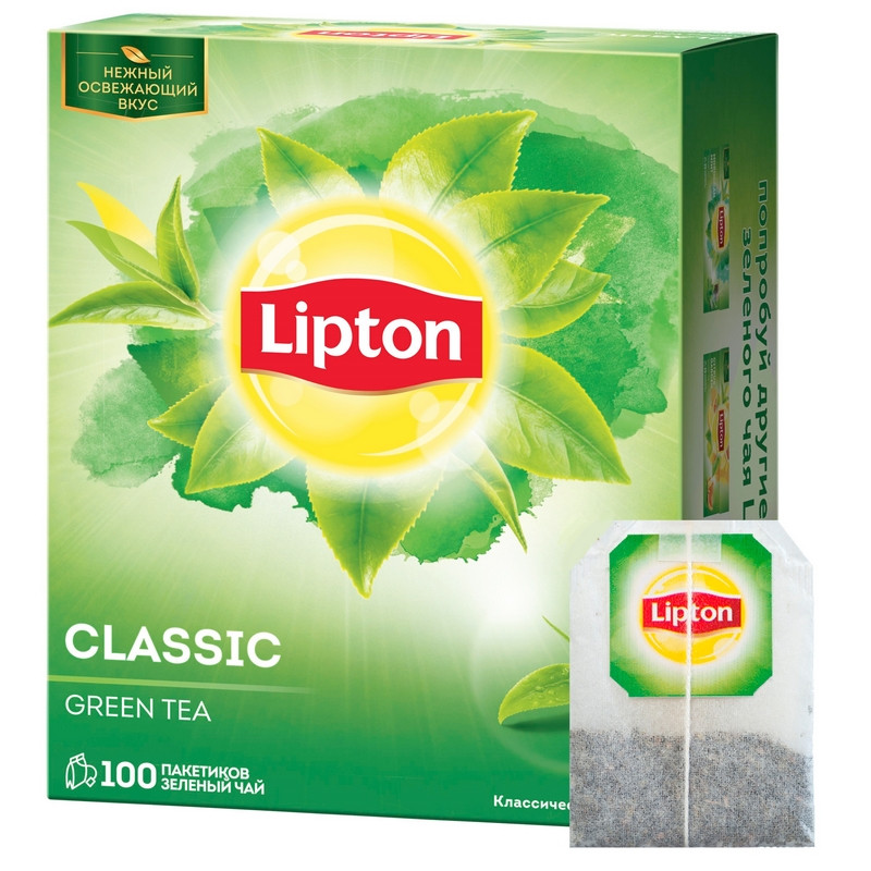 фото Чай lipton green зеленый 100 пакетиков