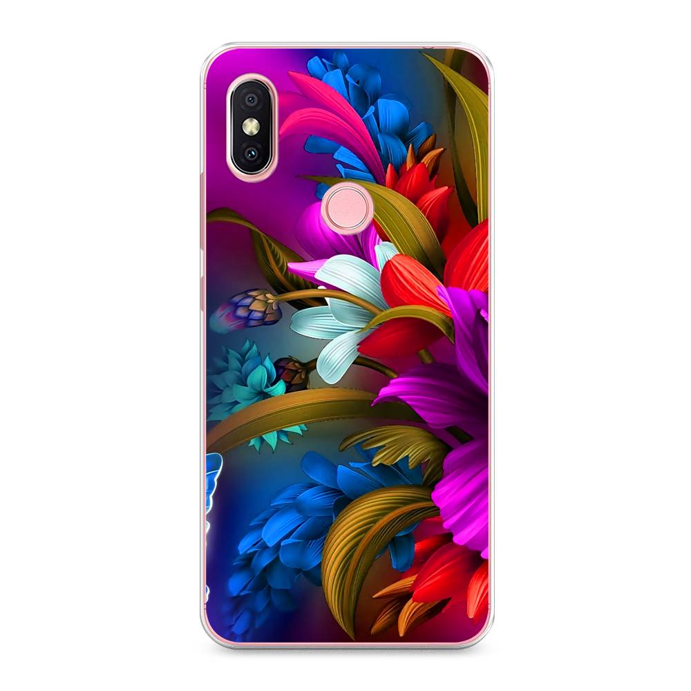 

Чехол на Xiaomi Redmi S2 (Redmi Y2) "Фантастические цветы", Фиолетовый;красный;синий, 33650-2