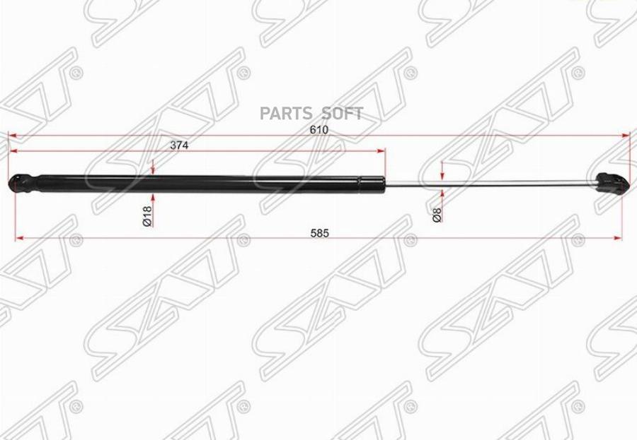 Амортизатор Крышки Багажника Opel Astra J 09- Sat арт. ST-13258179