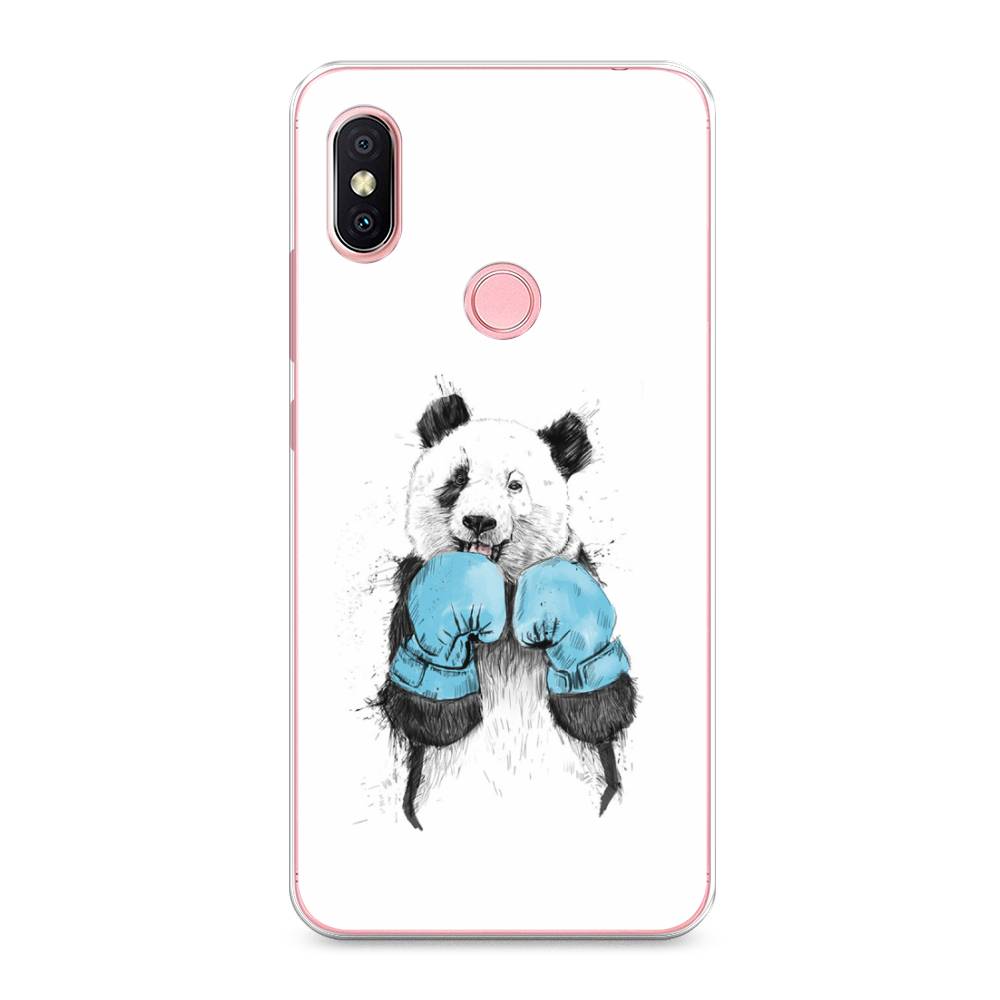 

Чехол на Xiaomi Redmi S2 (Redmi Y2) "Панда боксер", Голубой;белый;серый, 33650-1