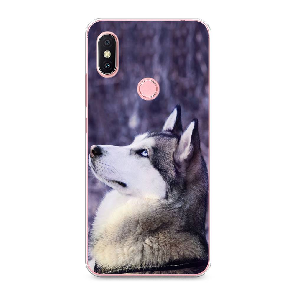 

Чехол на Xiaomi Redmi S2 (Redmi Y2) "Хаски 1", Фиолетовый;белый, 33650-1