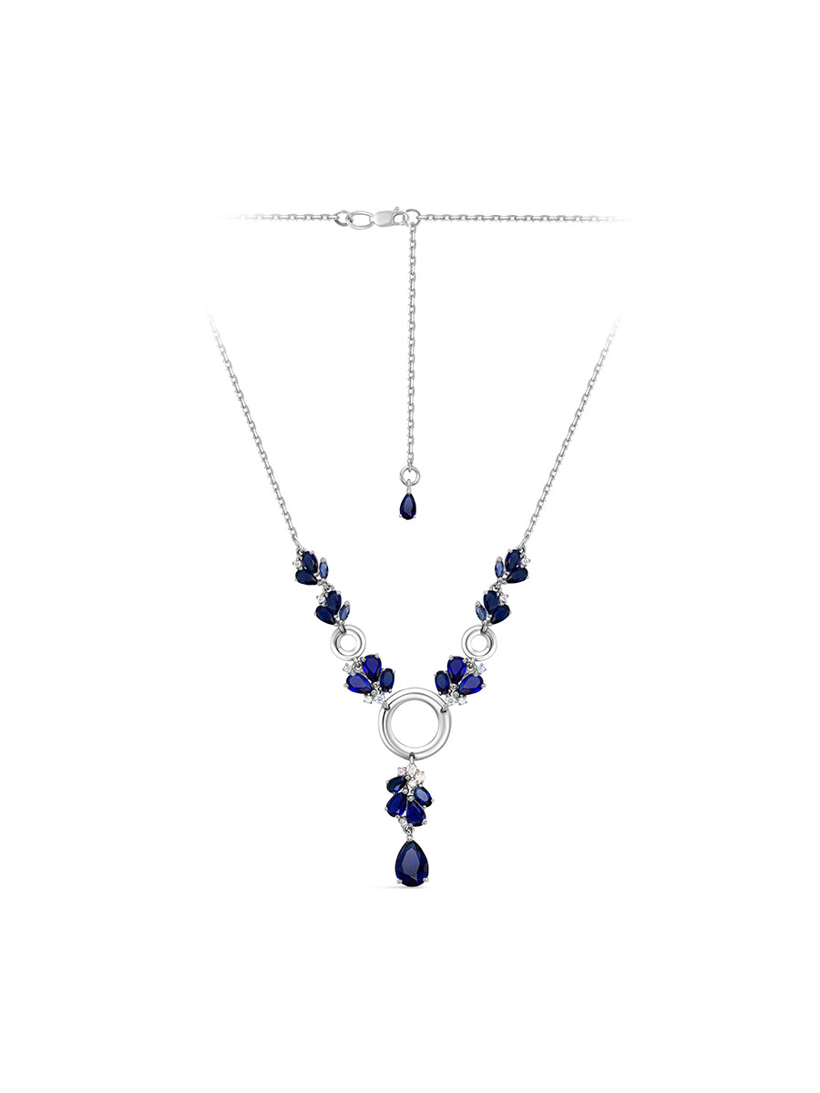 

Колье из серебра с кристаллом ювелирным р.45/50 SamoroDki Jewelry 5-116-01р, 5-116-01р