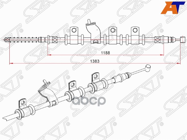 

Трос стояночного тормоза SAT ST520121