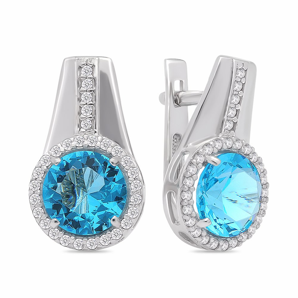 

Серьги из серебра с фианитом 585Gold 702007463, 702007463
