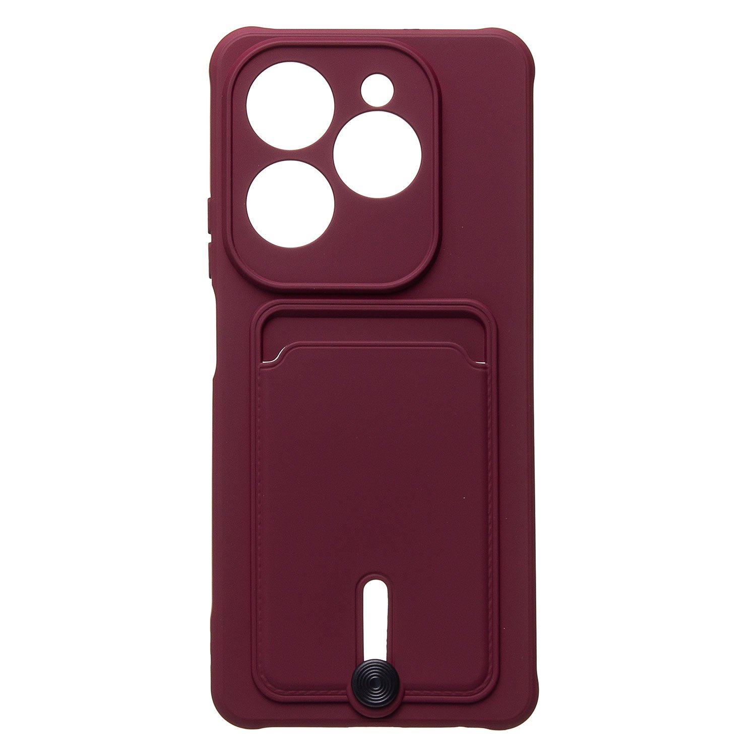 

Чехол для Infinix Hot 40 (X6836), 40 Pro (X6837) силиконовый с картхолдером 4 бордовый