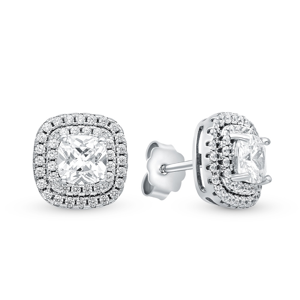 

Серьги пусеты из серебра 585Gold 702007665, фианит/фианит, 702007665