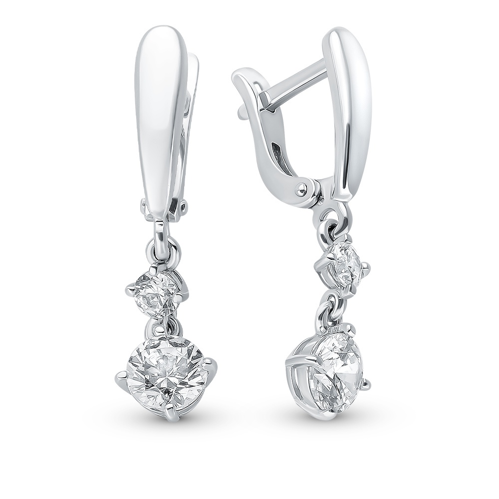 

Серьги подвески из серебра 585Gold 702005926, Swarovski/фианит, 702005926
