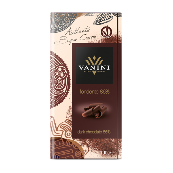 Темный шоколад Vanini 86% какао, без глютена, 100 г