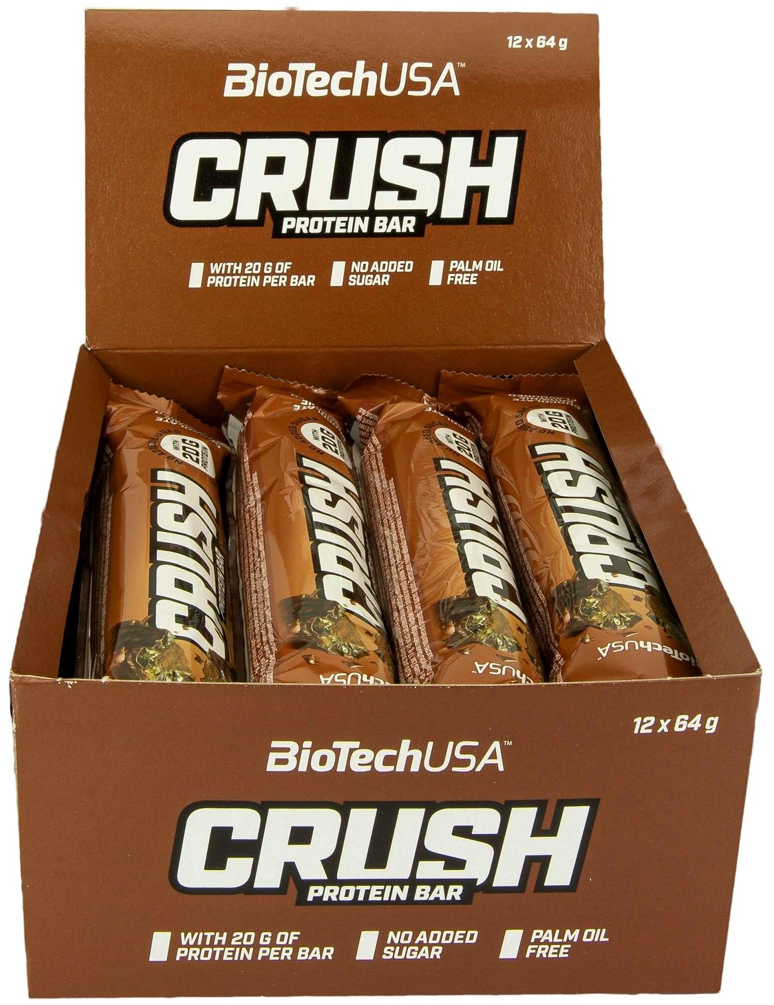 Протеиновый батончик BioTechUSA Crush Bar 12*64 г шоколадный брауни