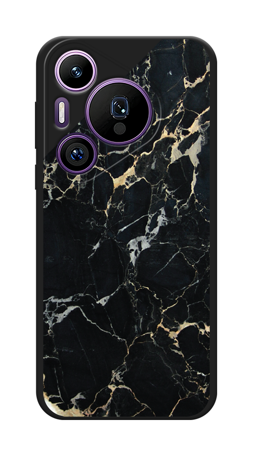 

Чехол Awog на Huawei Pura 70 Pro/70 Pro Plus "Черный мрамор уголок", Черный;золотистый, 6124452-1