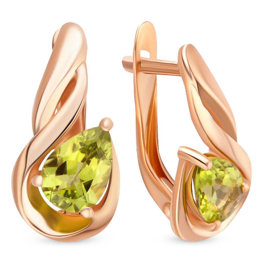 

Серьги из красного золота с хризолитом 585Gold 202005766, 202005766