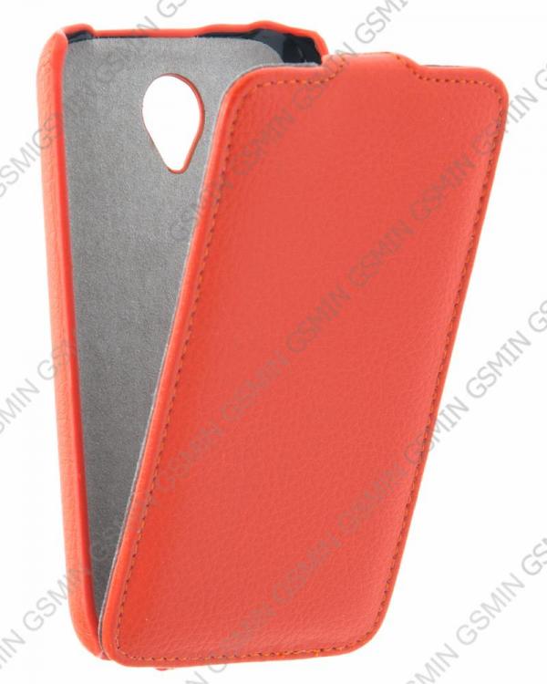 фото Кожаный чехол для lenovo s750 art case (оранжевый)