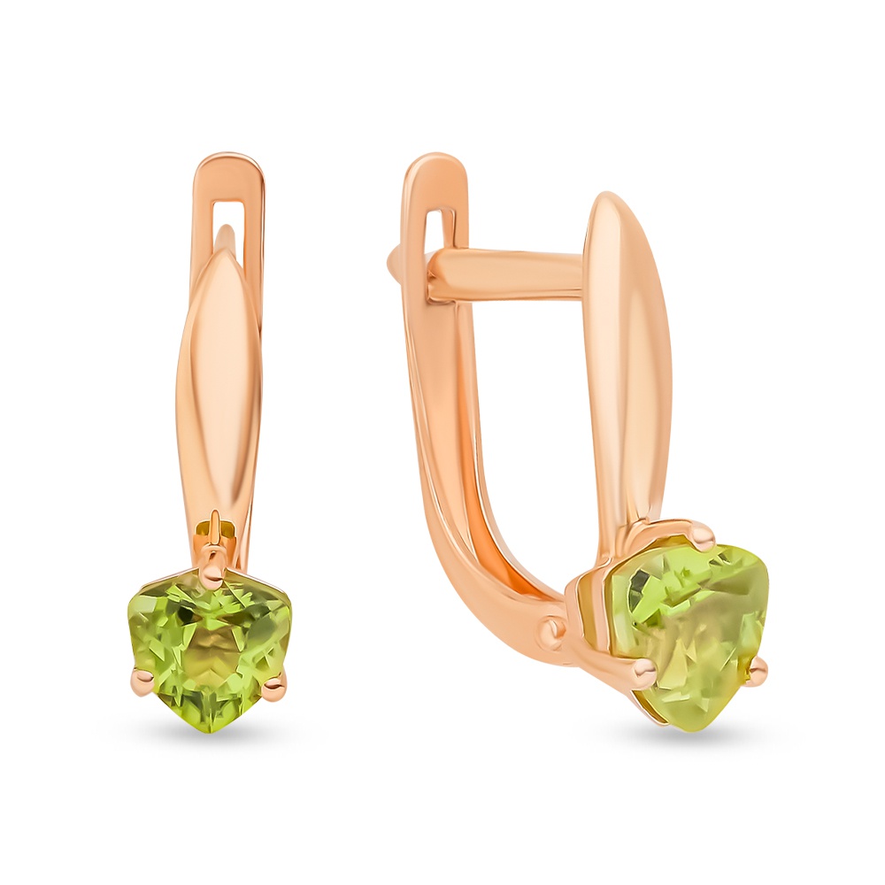 

Серьги из красного золота с хризолитом 585Gold 202008053, 202008053