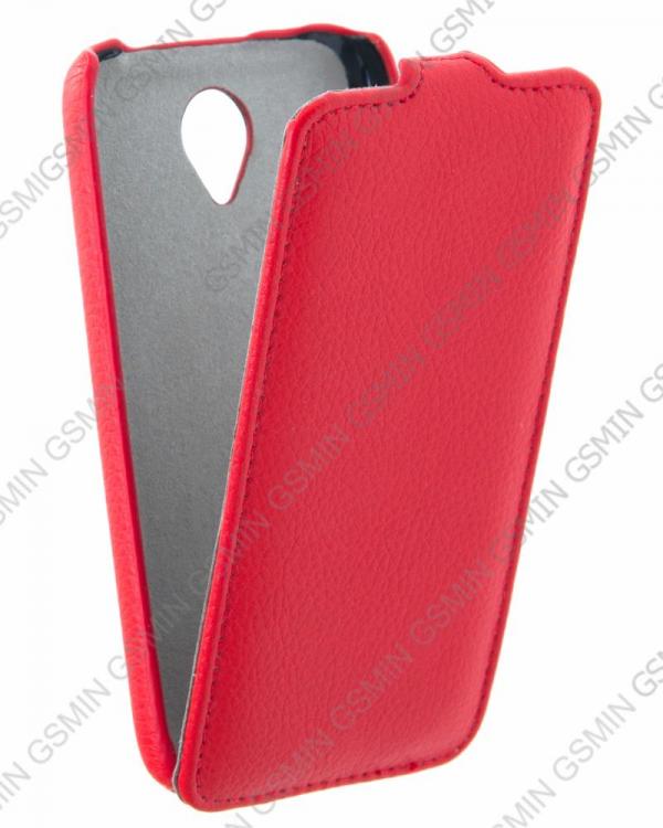 фото Кожаный чехол для lenovo s750 art case (красный)