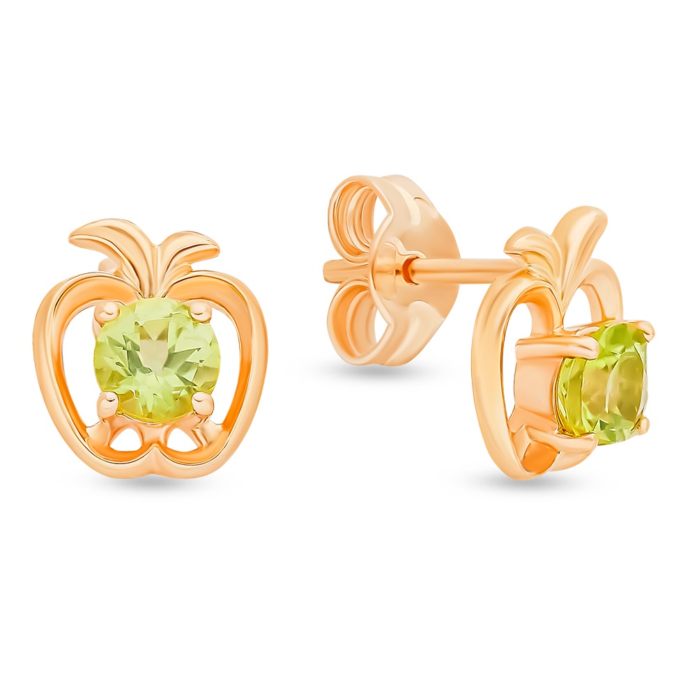 

Серьги из красного золота с хризолитом 585Gold 202008055, 202008055