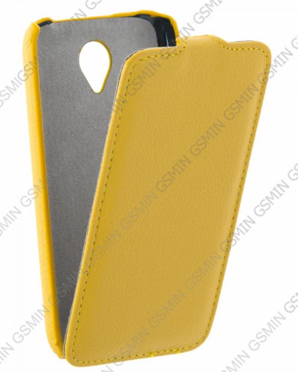 фото Кожаный чехол для lenovo s750 art case (желтый)