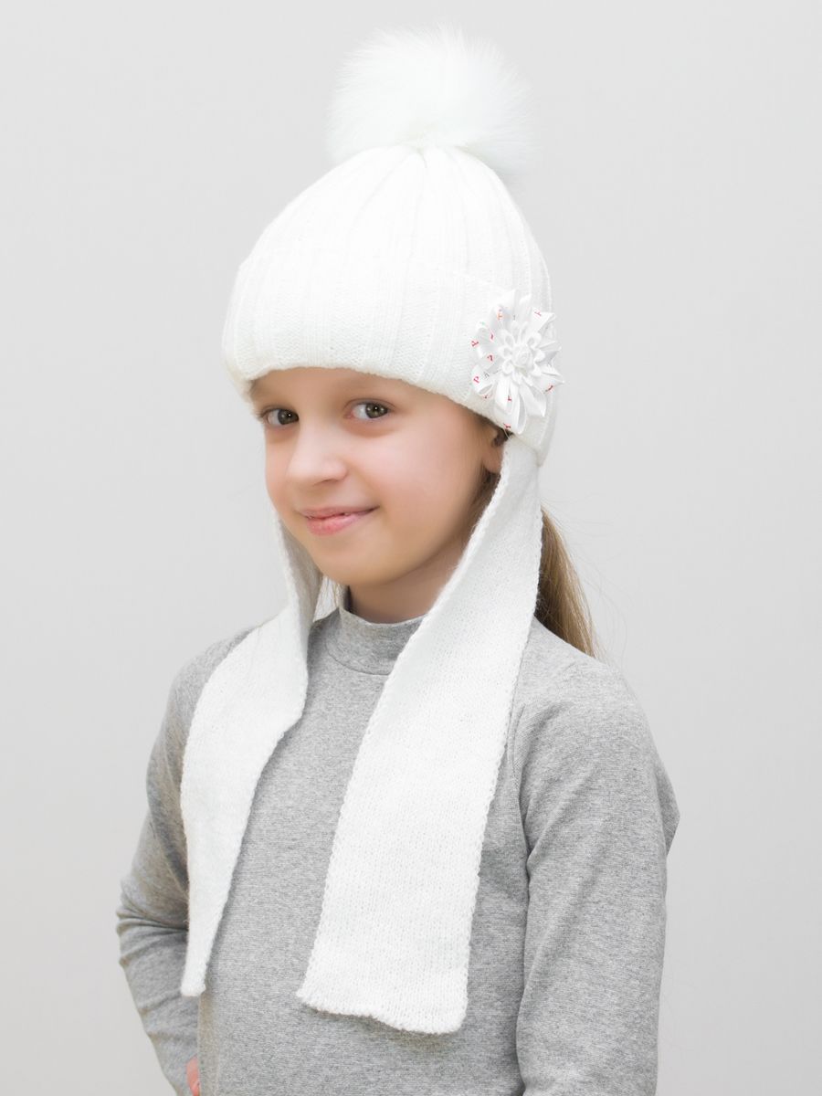 фото Шапка детская для девочек lanacaps 11516519 цвет белый размер 52-54