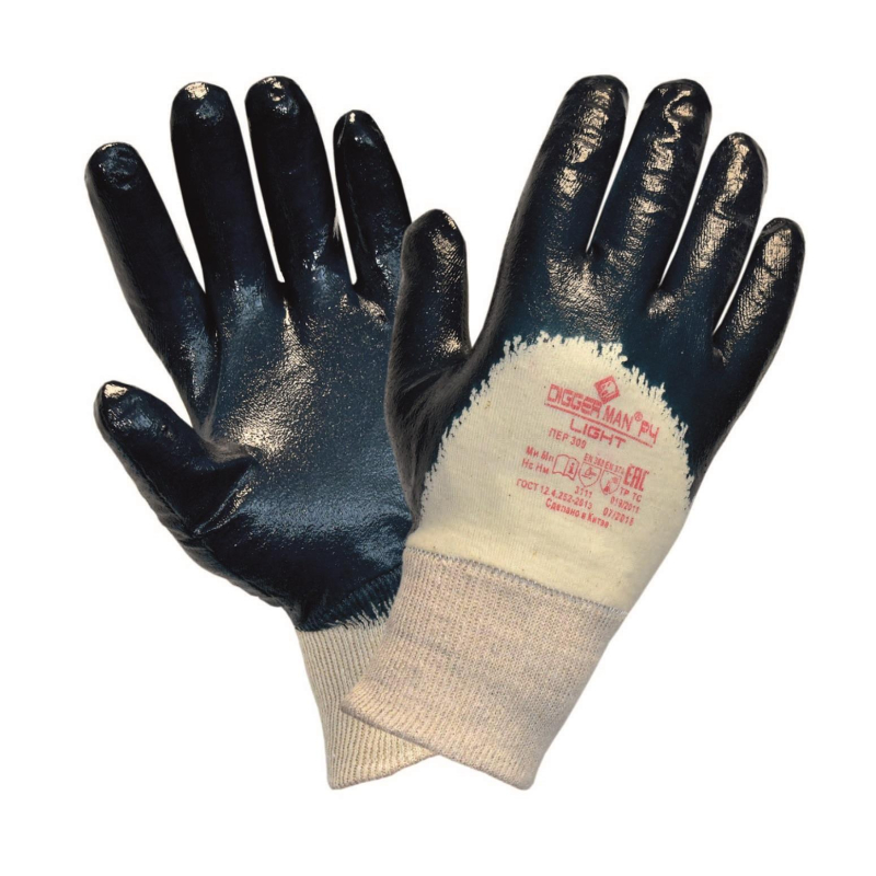 Перчатки нитриловые DIGGERMAN LIGHT РЧ облегченные (Размер 9), (2шт.) нитриловые облегченные перчатки diggerman