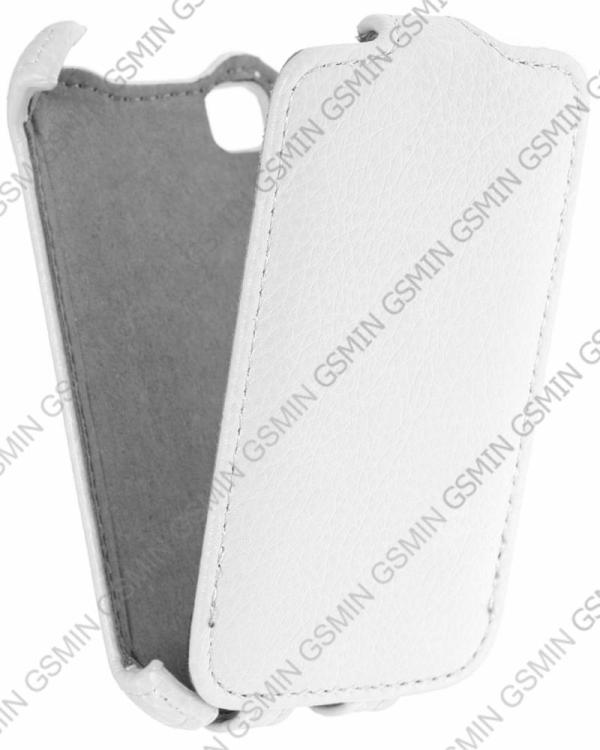 фото Кожаный чехол для lg l40 d170 armor case (белый)